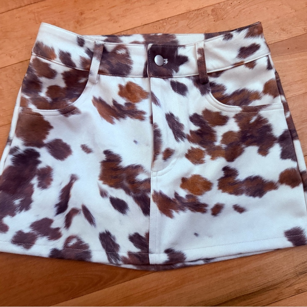 Sincerely Jules Brown and White Patterned Skirt